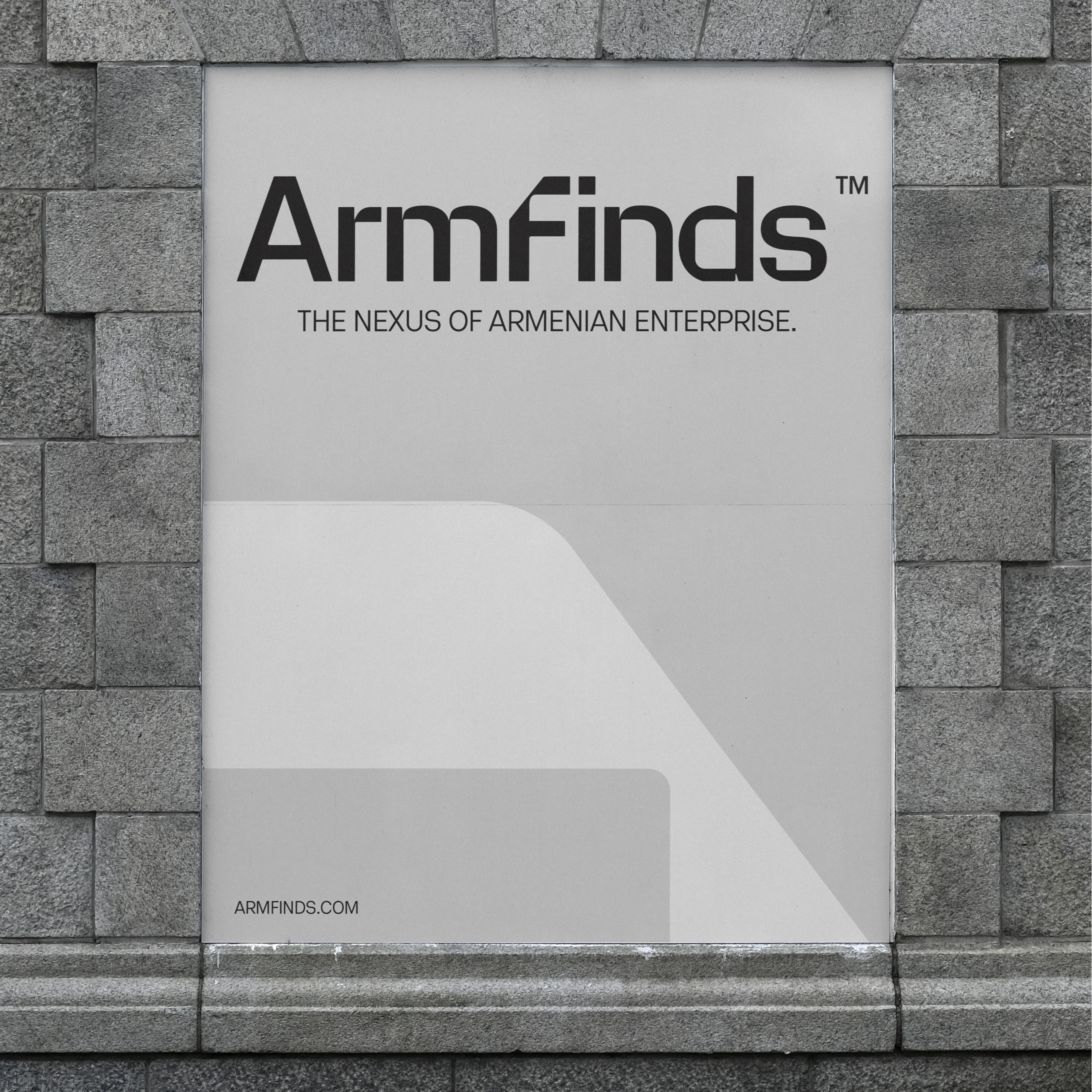 Armfinds — street poster: the nexus of Armenian enterprise